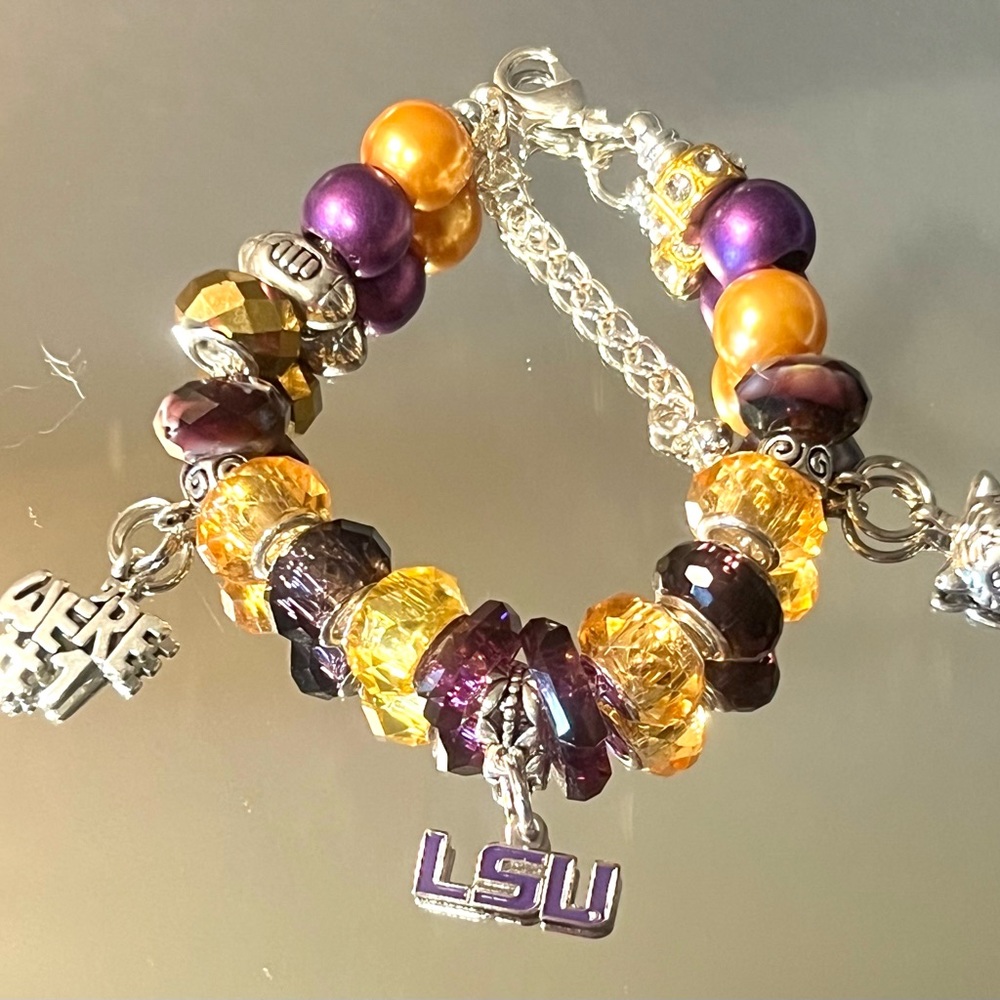 LSU Tigers Charm Bracelet